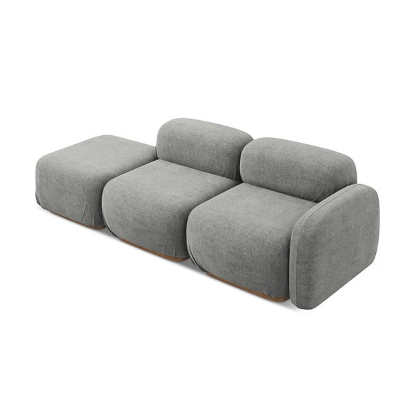 Pelēks modulārais zvilnis no buklē auduma (ar kreiso stūri) Ailani – Makamii-image-3