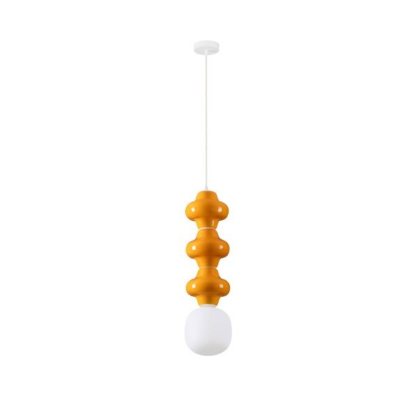 Balta/oranža keramikas piekaramā lampa ar stikla abažūru ø 18 cm Clio – Nova Luce