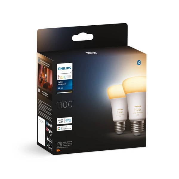LED spuldzes ar E27 spuldžu ietveri (2 gab.), 11 W White ambiance – Philips Hue-image-2