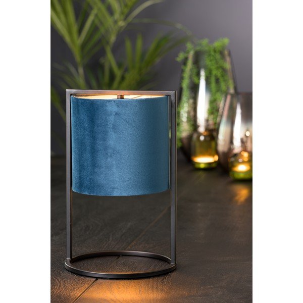 Melna/tumši zila galda lampa (augstums 35 cm) Santos – Light & Living-image-1