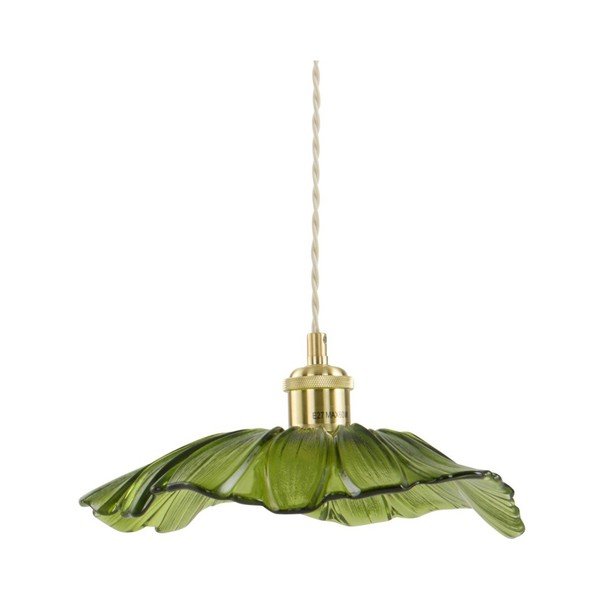 Zaļa/zelta krāsas stikla piekaramā lampa ø 30 cm Nugget – Jotex