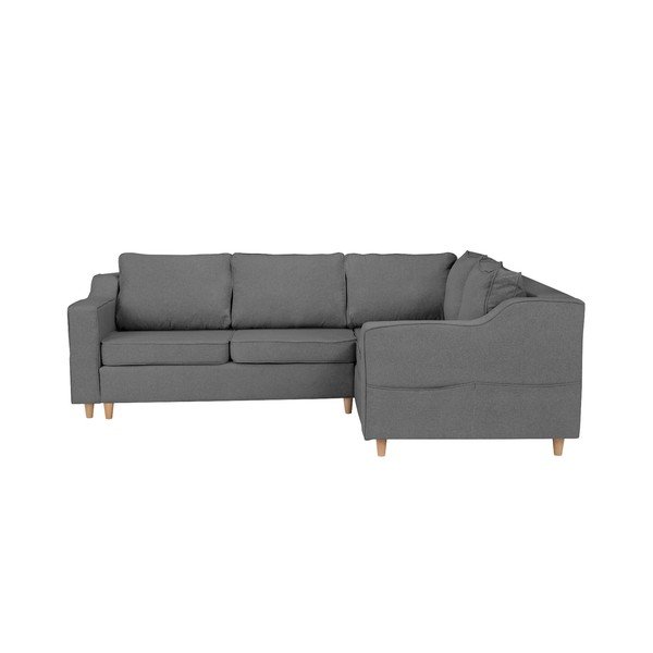 Mazzini Sofas Jonquille četru sēdvietu dīvāns, pelēks, labais stūris-image-1