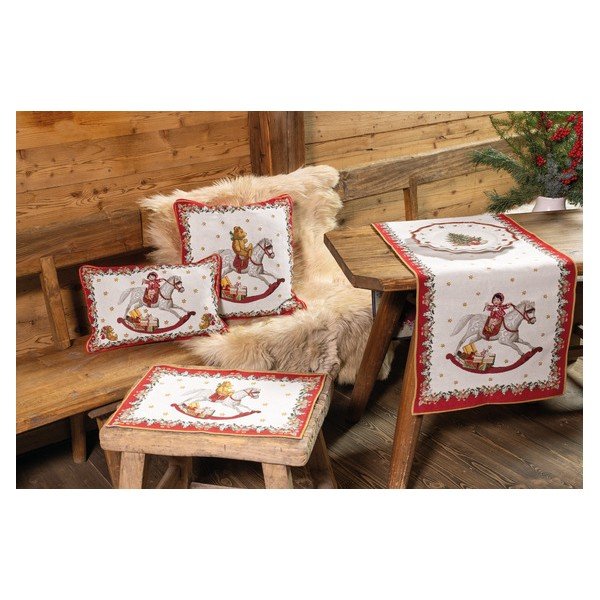 Sarkanbalts kokvilnas galdauts ar Ziemassvētku motīvu Villeroy & Boch Toys Fantasy, 48 x 32 cm-image-2