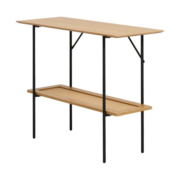 Dabīga toņa konsoles galds ar ozolkoka imitāciju 37x100 cm Pensacola – Unique Furniture