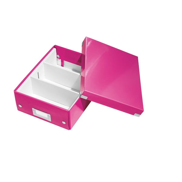 Rozā kaste ar organizatoru Leitz Click&Store, garums 28 cm