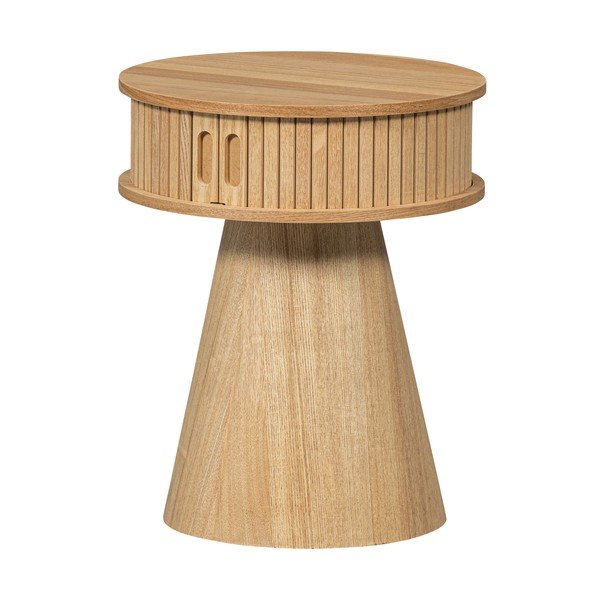 Dabīga toņa naktsskapītis ar priedes koka imitāciju Karri – WOOOD-image-2