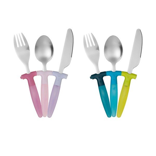 3 detaļu nerūsējošā tērauda bērnu galda piederumu komplekts Premier Housewares Rainbow-image-4