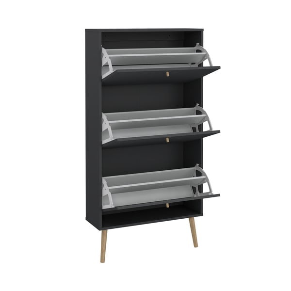 Antracīta pelēks atverams apavu plaukts Bodo – Tvilum-image-4