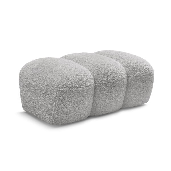 Gaiši pelēks kāju soliņš no buklē auduma Hippolyte – Bobochic Paris-image-3