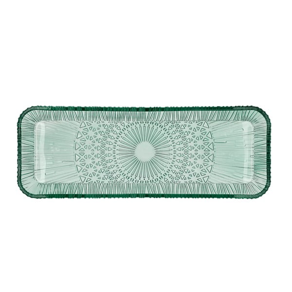 Zaļš stikla servēšanas šķīvis 14x38 cm Kusintha – Bitz