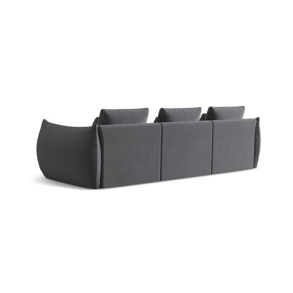 Tumši pelēks samta dīvāns 332 cm Bloom – Micadoni -image-3