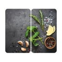 Pelēkas stikla aizsargplāksnes plītij (2 gab.) Wenko Universal Herbs