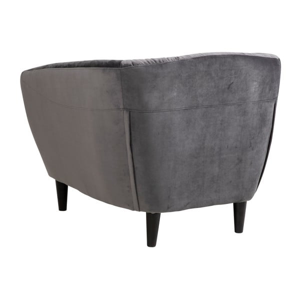 Tumši pelēks samta atpūtas krēsls Actona Ria-image-1