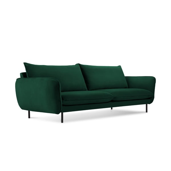 Tumši zaļš samta dīvāns 200 cm Vienna – Cosmopolitan Design