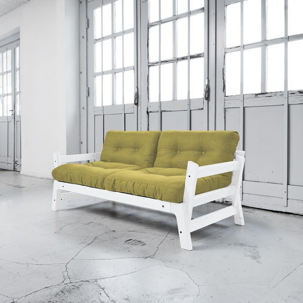 Dīvāns gulta Karup Step White/Avocado Green