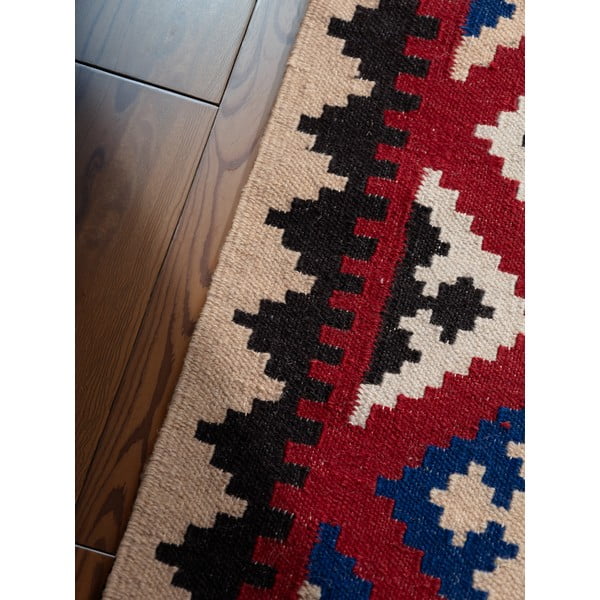 Sarkans divpusējs/ar rokām darināts vilnas paklājs 200x290 cm Kamal Rami – Nouristan-image-4