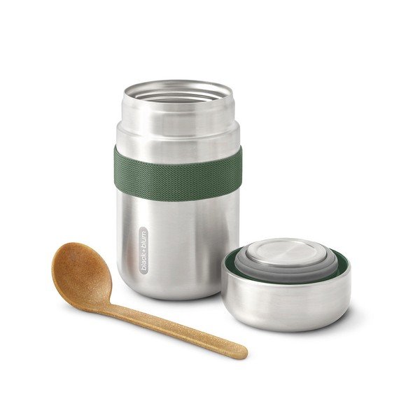 Sudraba krāsas nerūsējošā tērauda termoss pārtikai 400 ml – Black + Blum-image-3