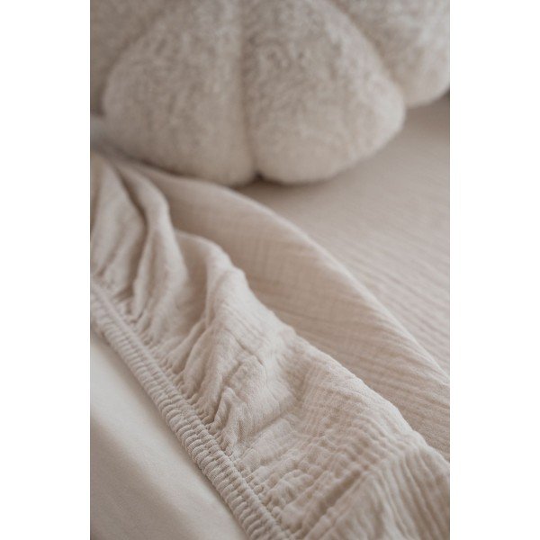 Bēšs muslīna bērnu palags ar gumiju 60x120 cm Burumcuk – Mijolnir-image-3