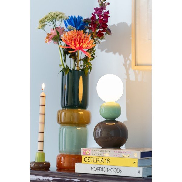 Piparmētru zaļa/brūna keramikas galda lampa (augstums 26 cm) Firenze Pellet – Leitmotiv-image-1