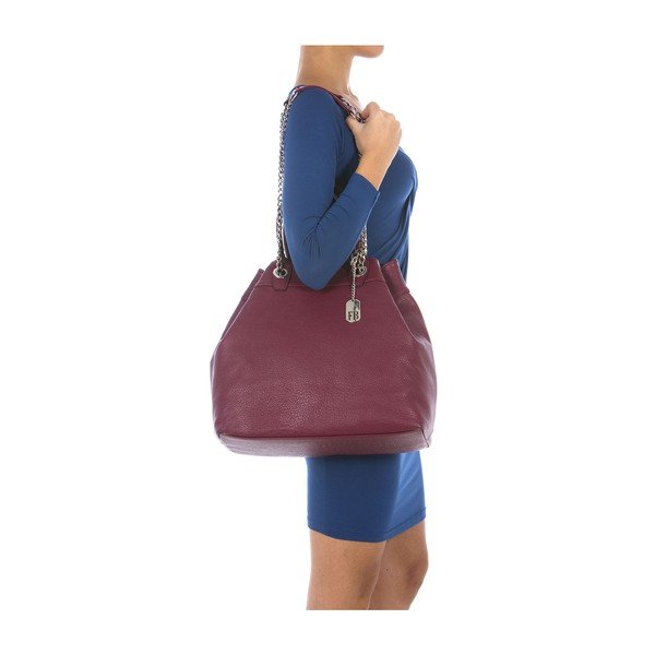 Bordo ādas rokassomiņa Federica Bass Apollo-image-1