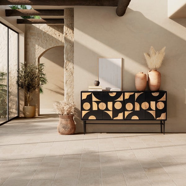 Melna mango masīvkoka kumode 175x90x40 cm Navya – MOME-image-1