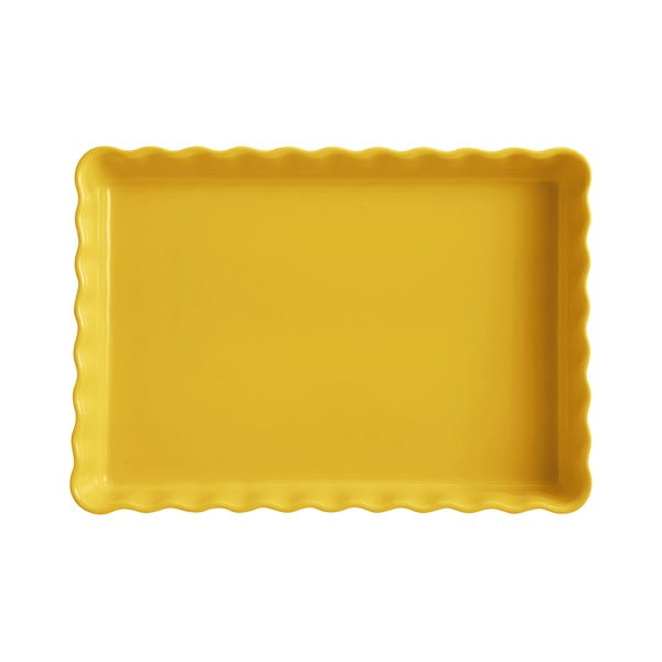 Spilgti dzeltena keramikas kūku veidne Emile Henry, 24 x 34 cm-image-2