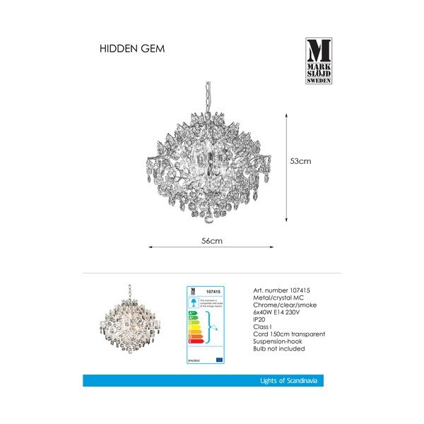 Hromēta griestu lampa Markslöjd Hidden, ⌀ 53 cm-image-2