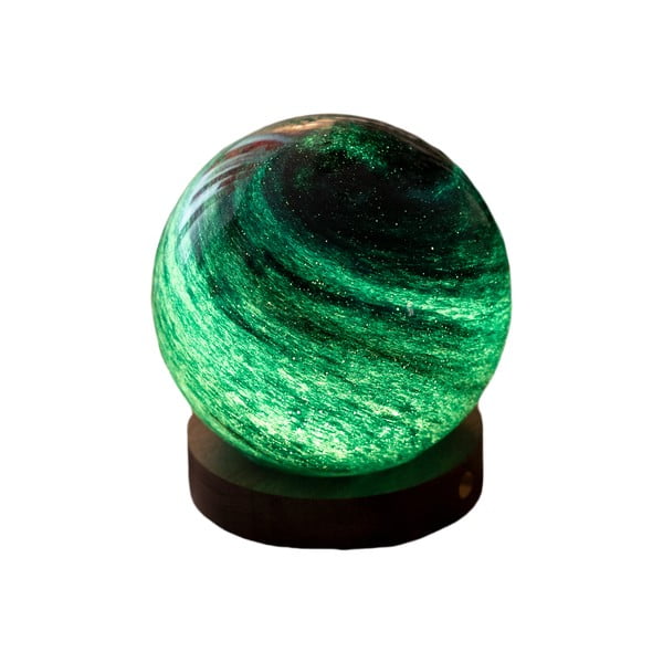 Tumši brūns/tumša dabīga toņa gaismas dekors ar USB ø 8 cm Stellar Ocean – Gingko-image-1