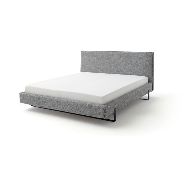 Pelēka polsterēta divvietīga gulta 160x200 cm La Gomera – Meise Möbel