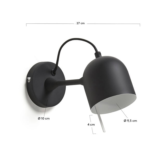 Melna sienas lampa Lucilla – Kave Home-image-4
