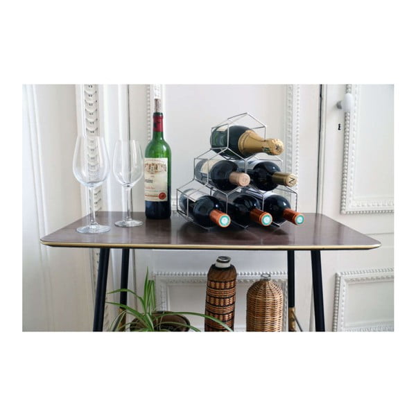 Pelēks vīna pudeļu statīvs no metāla Compactor-image-3