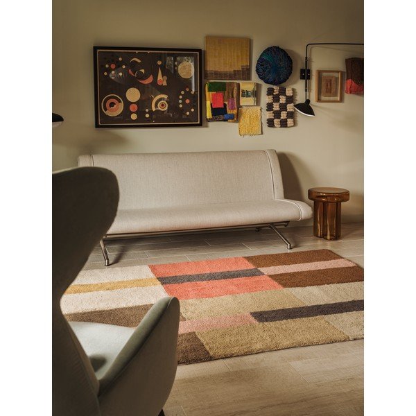 Ar rokām darināts vilnas celiņa paklājs 80x230 cm Chroma Spiced Coral – Lorena Canals-image-1