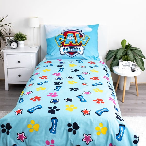 Vienguļamā kokvilnas bērnu gultas veļa ar spīdošu efektu 140x200 cm Paw Patrol – Jerry Fabrics-image-3