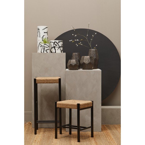 Melna/dabīga toņa dižskābarža masīvkoka bāra taburete (sēdekļa augstums 72 cm) Bandar – Premier Housewares-image-3
