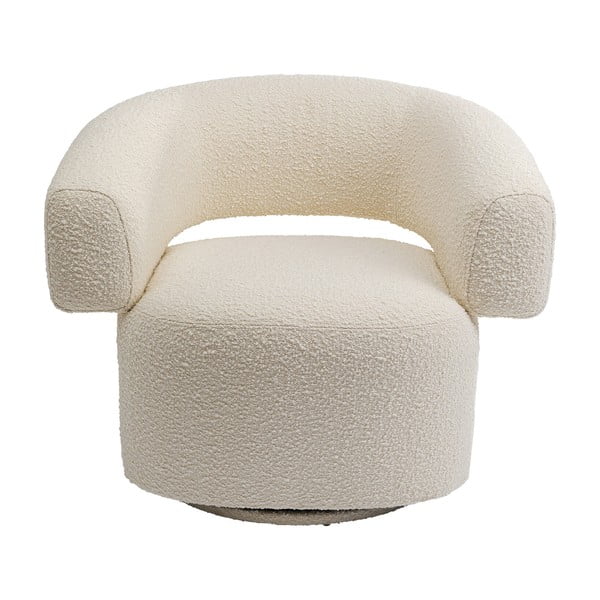 Krēmkrāsas atpūtas krēsls no buklē auduma Maye – Kare Design