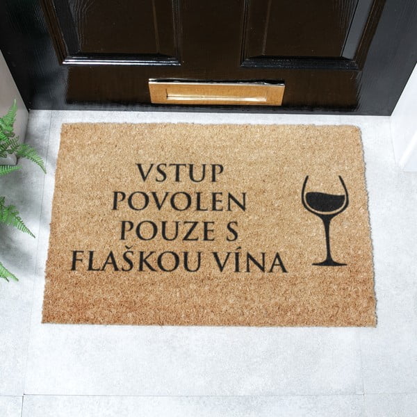 Kokosšķiedras kājslauķis 40x60 cm Flaška Vína – Artsy Doormats-image-1