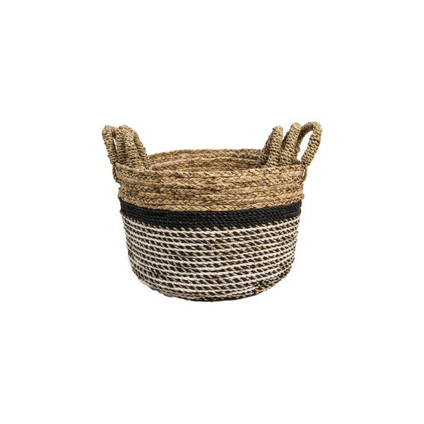 3 uzglabāšanas grozu komplekts HSM kolekcija Raffia Natural Gris-image-3