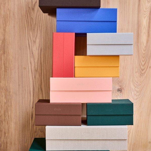 Zila kartona uzglabāšanas kaste ar vāku 33x25x15 cm Hako – OYOY Living Design-image-1