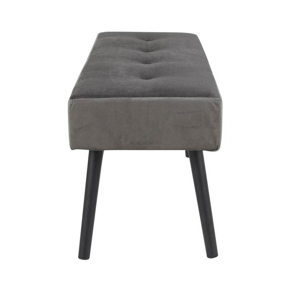 Pelēks polsterēts sols ar samta pārvalku House Nordic Skiby, 100 x 35 cm-image-1