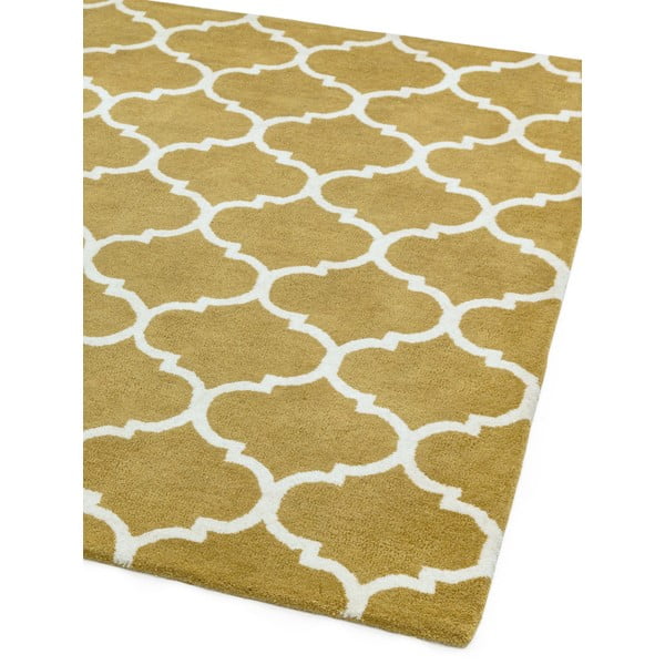 Okera dzeltens ar rokām darināts vilnas paklājs 200x290 cm Albany – Asiatic Carpets-image-4