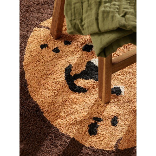 Oranžs/brūns mazgājams/ar rokām darināts kokvilnas bērnu paklājs 112x120 cm Snuggle Lea – Hanse Home-image-4
