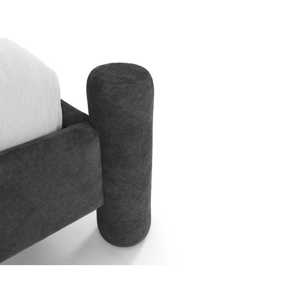 Tumši pelēka polsterēta divvietīga gulta ar redelēm 160x200 cm Vera – Micadoni -image-4