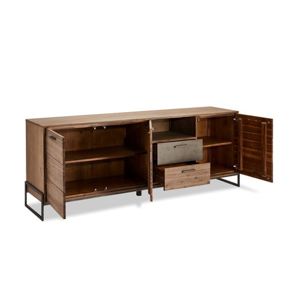 Brūna akācijas masīvkoka kumode Furnhouse Mallorca, liela-image-3