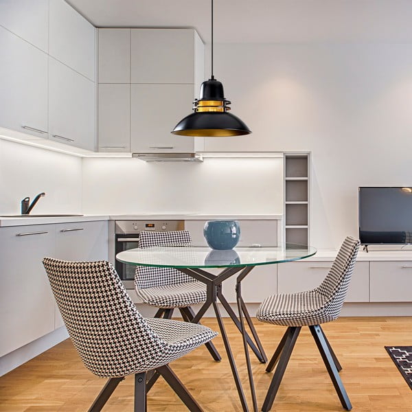 Melna piekaramā lampa ar metāla abažūru ø 34 cm Tovar – Opviq lights-image-4