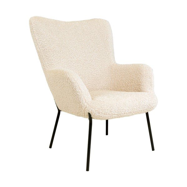 Krēmkrāsas atpūtas krēsls no mākslīgās kažokādas Glasgow – Bonami Essentials