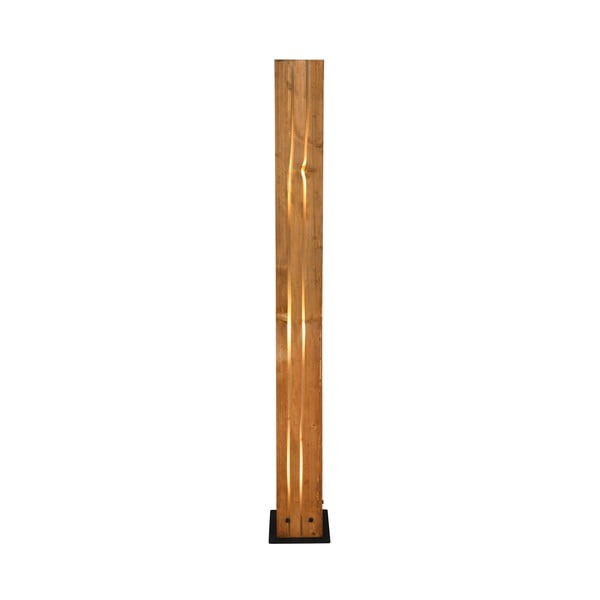 Melna/dabīga toņa stāvlampa ar koka abažūru (augstums 121 cm) Karuni – Trio-image-2