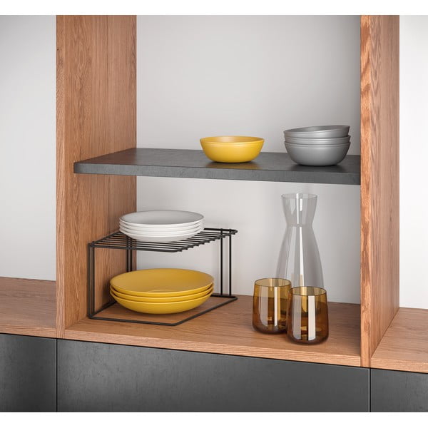 Melns papildu plaukts virtuves skapītim Metaltex Boxe Lava-image-1