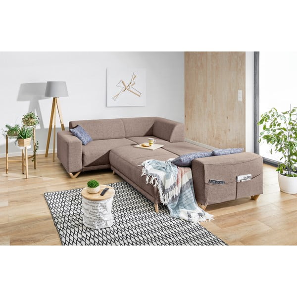 Brūns salokāms/ar uzglabāšanas vietu stūra dīvāns (ar kreiso stūri/L veida) Classy Sophie – Miuform-image-4