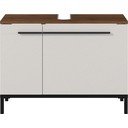 Gaiši pelēks skapītis zem izlietnes ar riekstkoka imitāciju 80x59 cm Yonkers – Germania