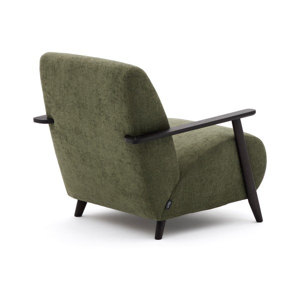 Zaļš atpūtas krēsls no šenila auduma Meghan – Kave Home-image-3